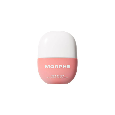 Morphe Hot Shot Blush Drops - Hydrating, Buildable Liquid Blush for Cheeks with Niacinamide and Antioxidants- Buildable, Waterweight Formula for a Natural Finish - Power Drip (0.5 Fl Oz)