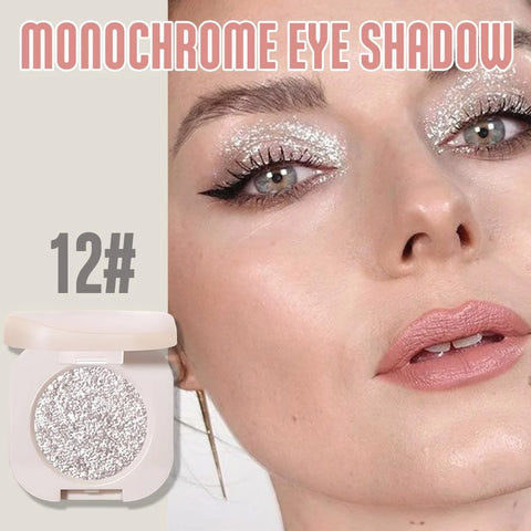 Glitter Eyeshadow Palette, Silver Shimmer Eyeshadow Makeup, Shiny Pressed Powder, Single Vegan Eye Shadow, Highly Pigmented Silver Eye shadow Makeup Palette,Monochrome Long Lasting Glitter Eyeshadow12