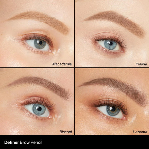 Morphe Definer Dual-Ended Brow Pencil & Spoolie - Eyebrow Pencil with Precision Slanted Tip for Shaping, Defining & Filling - Smooth, No-Tug Formula - Biscotti (0.003 oz)