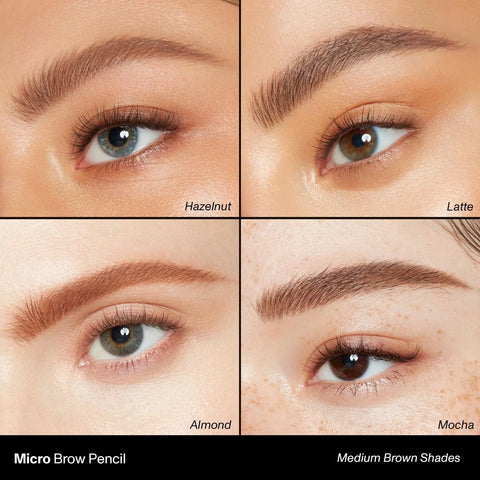 Morphe Micro Dual Eyebrow Pencil - Dual-Ended Brow Pencil Featuring a Retractable, Ultra-Precise, Pointed Tip - Richly Pigmented, Smooth-Gliding, Long-Lasting Wax Formula - Almond (0.003 oz)