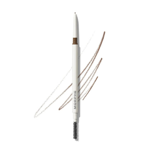 Morphe Nano Brow Pencil - Ultrafine Eyebrow Pencil for Hairlike Strokes - Precision Eye Makeup with Spoolie Brush for Natural Definition and Long-Lasting Wear - Latte (0.001 oz)