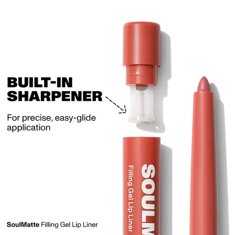 MORPHE Soulmatte Gel Lip Liner - Creamy Lip Pencil with a Matte Formula - Precision Contour Pencil with Sweet Almond & Tea Seed Oil for Long-Lasting Definition - Bella (0.007 oz)