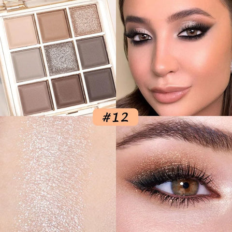 CAKAILA 9 Colors Nude Eyeshadow Palette Makeup,Taupe Bronze Brown Matte Cream Eye Shadow,Natural Neutral Eyeshadow Palette Nude