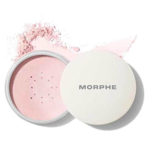 Morphe Bake & Set Brightening Setting Powder - Lightweight, Talc-Free, Loose Powder for Face Makeup with a Soft, Natural Finish - Minimizes Shine for Up to 24HR - Brightening Pink (0.62 oz)
