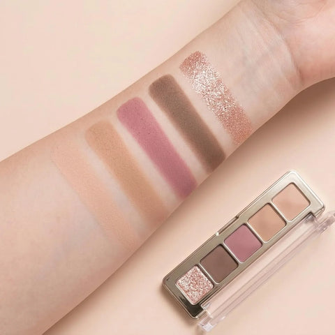 Erinde Beige Dusty Mauve Smoky Brown Champagne Eyeshadow Palette, Matte & Shimmer Nude Neutral Eye Shadow Palettes Blendable Long-Lasting Eye & Contour Makeup Palette for Blue, Green Brown Eyes, 02