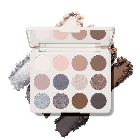 Morphe ChromaPlus 12-Pan Eyeshadow Palette - High Pigment Eye Makeup with Shimmer, Matte & Metallic Eye Shadow - Neutral Eyeshadow Makeup Collection for All-Day Wear - Moon Stone (0.52 oz)