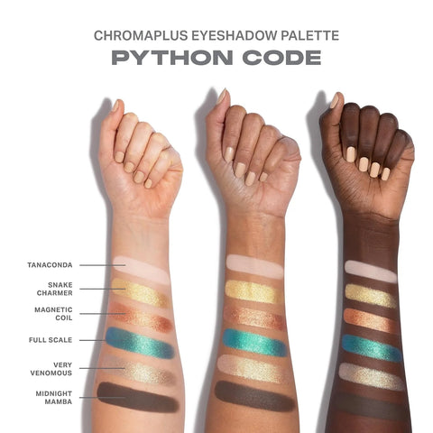 Morphe ChromaPlus 6-Pan Eyeshadow Palette - High Pigment Eye Makeup with Shimmer, Matte & Metallic Eye Shadow - Neutral Eyeshadow Makeup Collection for All-Day Wear - Python Code (0.26 oz)
