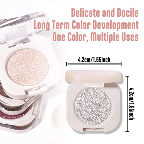 Glitter Eyeshadow Palette, Silver Shimmer Eyeshadow Makeup, Shiny Pressed Powder, Single Vegan Eye Shadow, Highly Pigmented Silver Eye shadow Makeup Palette,Monochrome Long Lasting Glitter Eyeshadow12