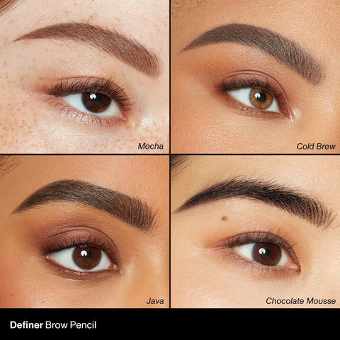 Morphe Definer Dual-Ended Brow Pencil & Spoolie - Eyebrow Pencil with Precision Slanted Tip for Shaping, Defining & Filling - Smooth, No-Tug Formula - Cold Brew (0.003 oz)
