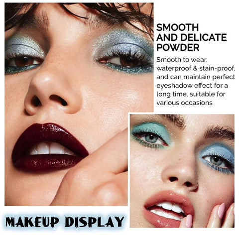 CAKAILA Sapphire Blue Smoky Eye Shadow Palette,Navy Royal Blue Green Goth Natural Eyeshadow Palette,Waterproof,Long Lasting Naturing-Looking