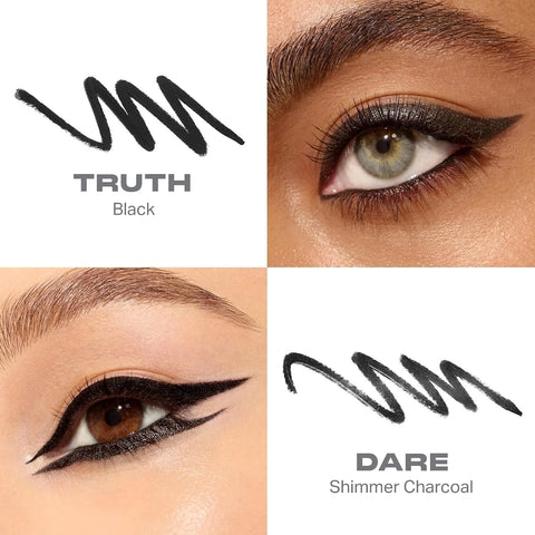 Morphe Bi-Liner Dual-Ended Gel Eyeliner Pencil - Matte & Metallic Eye Liner Duo with Long Lasting Waterproof Color for Precise and Smoked Eye Makeup Looks - Truth or Dare (0.04 oz)