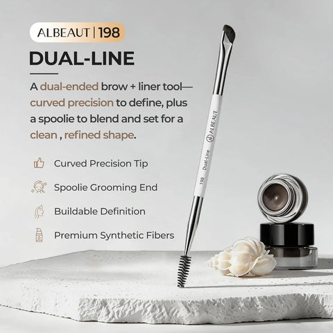 Albeaut Eyeliner Brush Brow Brush, Dual Ended Small eyebrow applicator