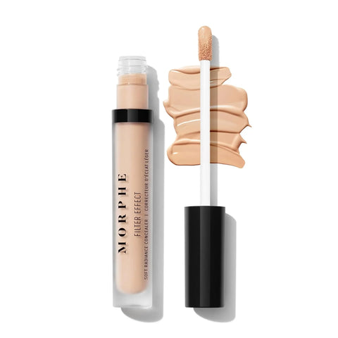 Morphe Filter Effect Soft Radiance Concealer - Buildable Coverage Liquid Concealer Face Makeup with Hyaluronic Acid & Pomegranate Extract & a Natural Radiant Finish - Medium 10 (Cool) (0.12 fl oz)
