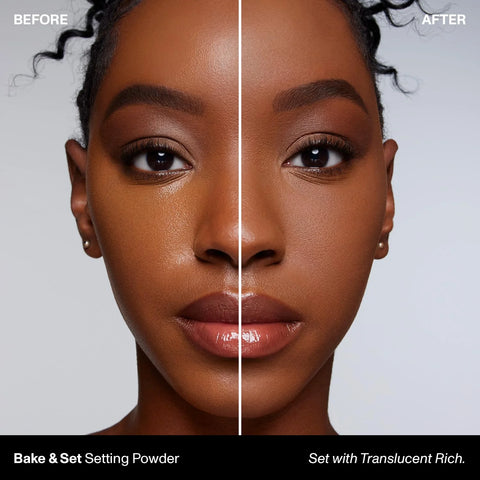 Morphe Bake & Set Translucent Setting Powder - Lightweight, Talc-Free Finishing Powder for Face Makeup with a Soft, Natural Finish - Minimizes Shine for Up to 24HR - Translucent Rich (0.31 oz)