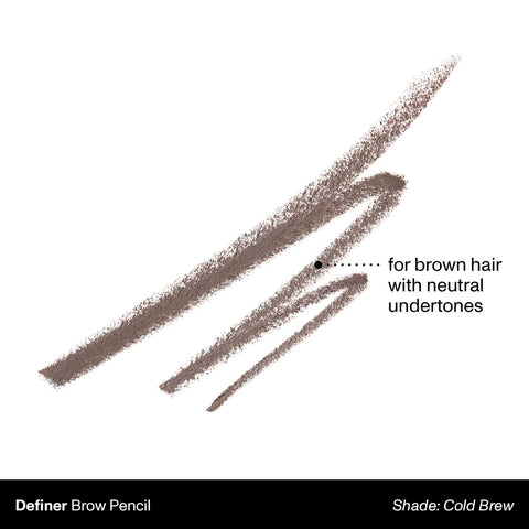 Morphe Definer Dual-Ended Brow Pencil & Spoolie - Eyebrow Pencil with Precision Slanted Tip for Shaping, Defining & Filling - Smooth, No-Tug Formula - Cold Brew (0.003 oz)
