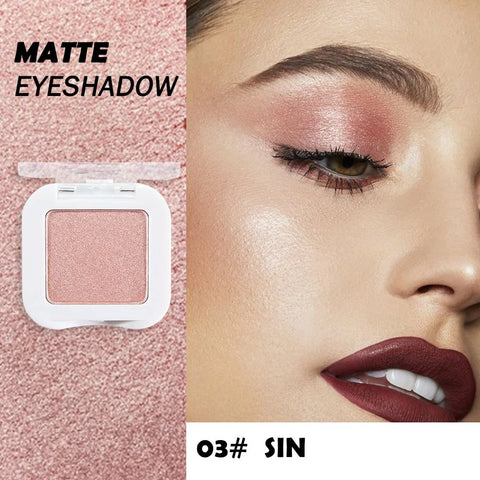 Dusty Pink Champagne Single Eyeshadow Palette, Rose Gold Ice Pink Nude Glitter Cream Eye Shadow Palette Makeup for Older Women, Brightener High Pigment Long Lasting Monochrome Mini Eyeshadow