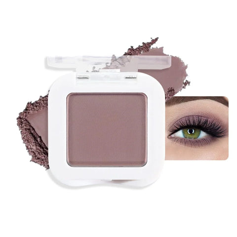 Mauve Taupe Plum Matte Single Eye Shadow Palette Makeup for Older Women, Plum Lavender Purple Natural Cream Eyeshadow Palette for Green Eyes, High Pigment Mini Monochrome Eyeshadow