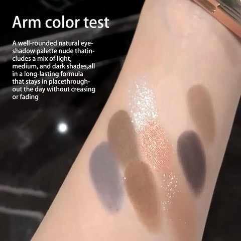 9 Colors Eye Shadow Palettes Makeup,Rose Gold Nude Brown Grey Smoky Eyeshadow Palette for Older Women,Natural Powde Eye Shadows Waterproof Long Lasting Naturing-Looking,Travel Size Makeup Pallete