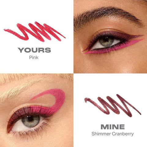 Morphe Bi-Liner Dual-Ended Gel Eyeliner Pencil - Matte & Metallic Eye Liner Duo with Long Lasting Waterproof Color for Precise and Smoked Eye Makeup Looks - Yours or Mine (0.04 oz)