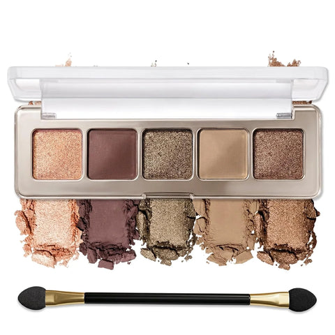 Erinde Olive Taupe Smoky Bronze Champagne Gold Eyeshadow Palette, Matte & Shimmer Nude Neutral Eye Shadow Palettes Blendable Long-Lasting Eye & Contour Makeup Palette for Blue, Green Brown Eyes, 04