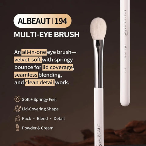 Albeaut Eyeshadow Brush, Eye Makeup Brush Even Eyeshadow Applicators Soft Natural Hair Bristles for Flawless Smudge, Multi-task for spot conealing & highlighting (194 Multi-Eye)