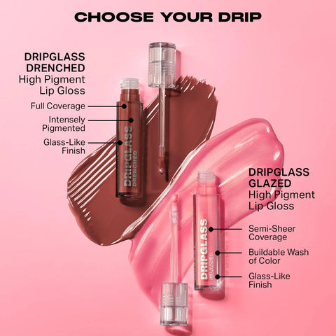 MORPHE Dripglass High Shine Lip Gloss - Semi-Sheer or Full Coverage Lip Color with Glass-Like Shine and Nonsticky Finish - Infused With Squalane & Vitamin E - Shatterproof Mauve (0.13 Fl Oz)