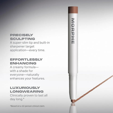 Morphe Shaperlifter Micro Contour Stick - Precision Cream Contour Makeup with Built-In Sharpener - Cool Tone Complexion Stick for Sculpting Face Makeup - Sculpted (0.05 oz)