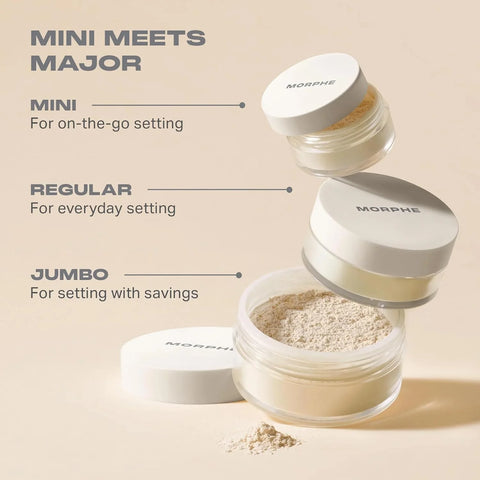 Morphe Bake & Set Brightening Setting Powder - Lightweight, Talc-Free, Loose Powder for Face Makeup with a Soft, Natural Finish - Minimizes Shine for Up to 24HR - Brightening Pink (0.31 oz)