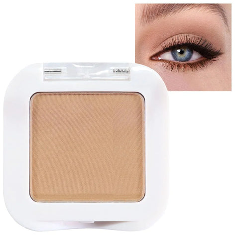 Matte Light Nude Brown Single Eye Shadow Palette Makeup for Older Women, Burly Wood Cream Eye shadow Palette Single for Older Women Matte, High Pigment Monochrome Eyeshadow, sombra de ojos