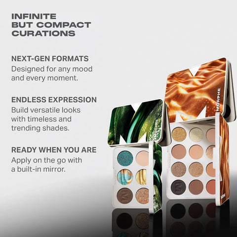 Morphe ChromaPlus 12-Pan Eyeshadow Palette - High Pigment Eye Makeup with Shimmer, Matte & Metallic Eye Shadow - Neutral Eyeshadow Makeup Collection for All-Day Wear - Moon Stone (0.52 oz)