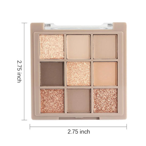 CAKAILA Eye Shadow Palette Makeup,9 Colors Gold Matte Shimmer Vegan Eyeshadow,Long Lasting Waterproof Naturing-Looking make up pallets for women,eyeshadow palette for brown blue eyes