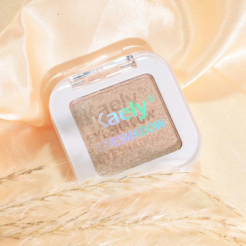 Light Nude Brown Shimmer Single Eyeshadow Makeup Palette, Natural Nude Brown Single Eye Shades, Creamy Pressed Powder for Easy Blending, Mini Travel Palette for Women, Everyday Eyeshadow Makeup