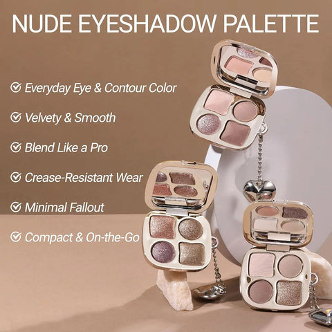 Erinde Metallic Bronze Purple Eyeshadow Palette with Mirror, Shimmer High Pigment Eye Shadow, Blendable Long-Lasting Everyday Eye & Contour Makeup Palette, Perfect for Blue, Green & Brown Eyes