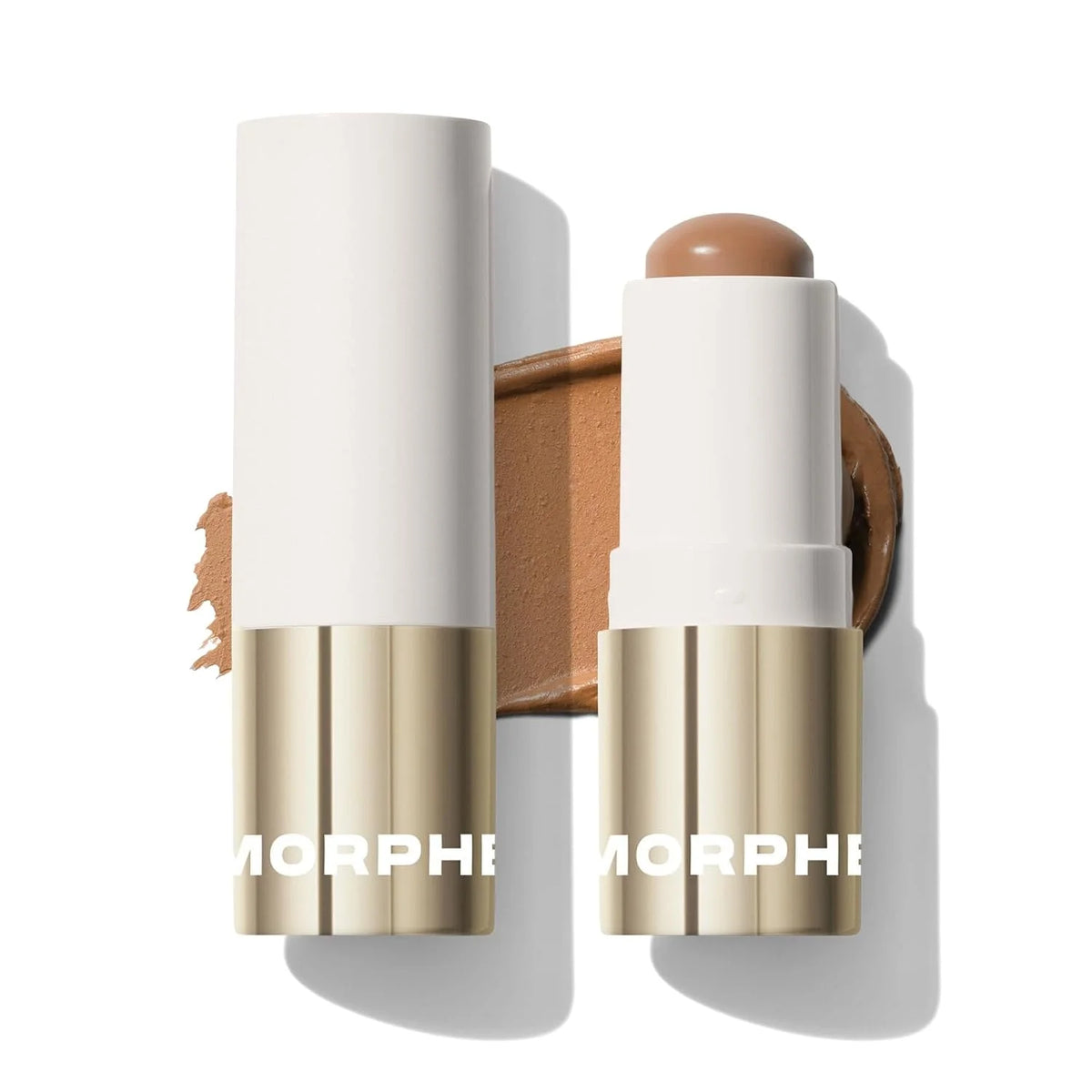 Morphe Sudden Heat Cream Bronzer Stick - Ulta-Creamy Soft Matte Bronzer Makeup & Complexion Stick with Vitamin E + Jojoba Oil - Face Bronzers for Buildable Warmth & Dimension - Flicker (0.28 oz)